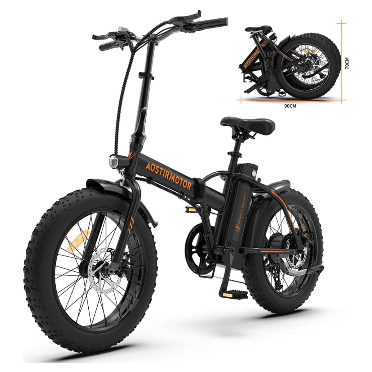 Aostirmotor Folding Electric Bike 20 tum Fat Tire , med 500W motor ...